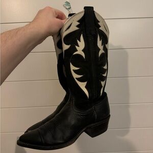 Black and White Western Cowboy Boots